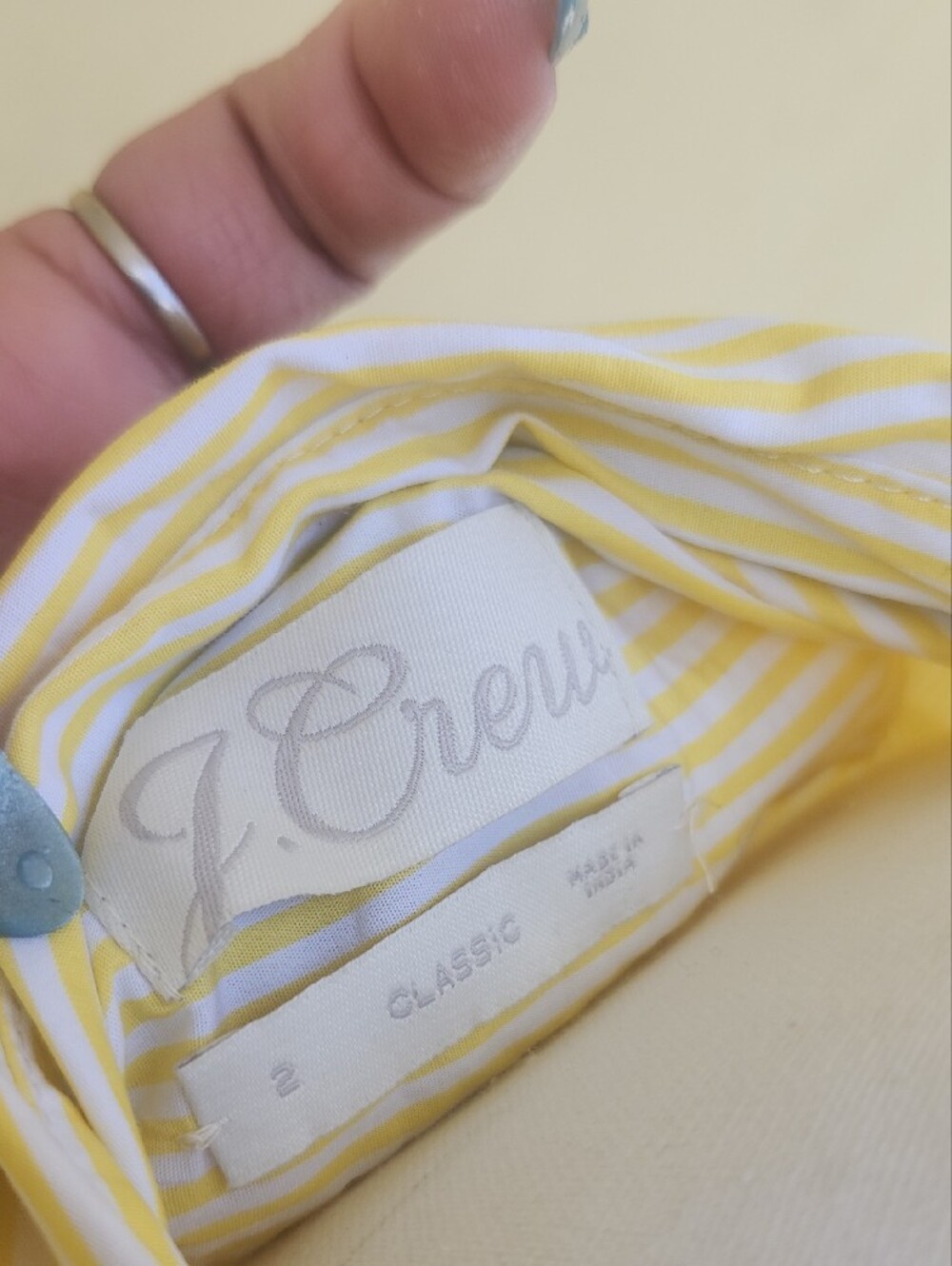 J. Crew Pale Yellow Striped Long-Sleeve Shirt Dress - Picture 2 of 11